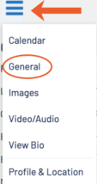 Portfoliopad "General" tab from burger men